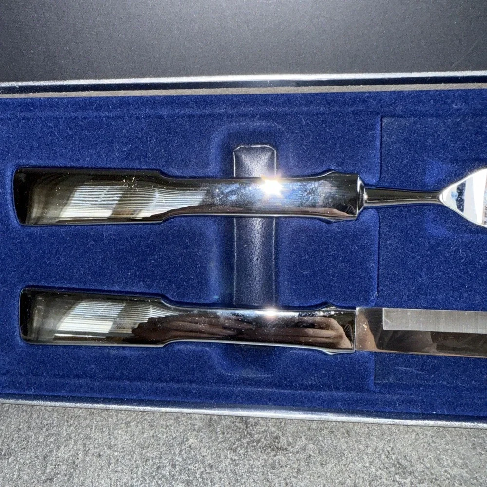 Mid Century Towle Stainless Steel 2 Piece Carving Set